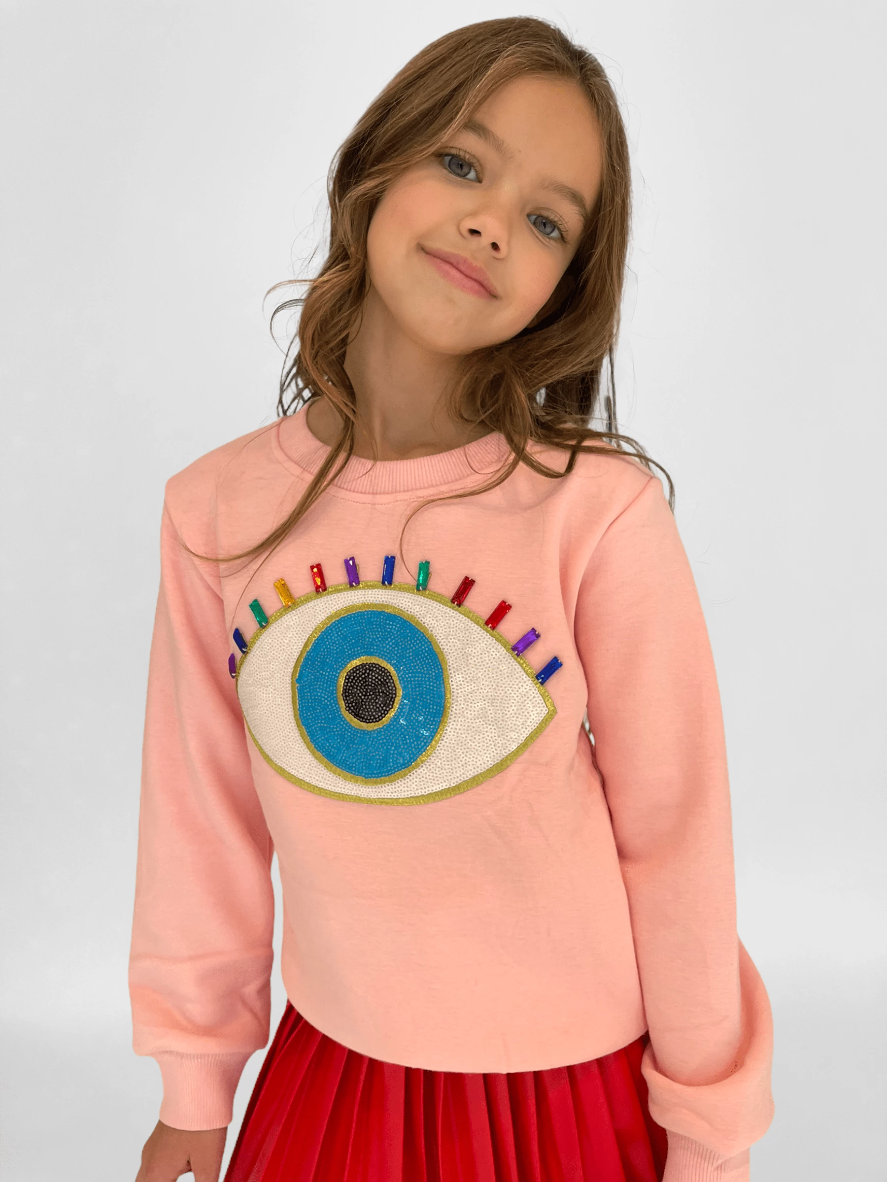 Womens Rainbow Evil Eye Sweatshirt 2 Womens Rainbow Evil Eye Sweatshirt - Image 2