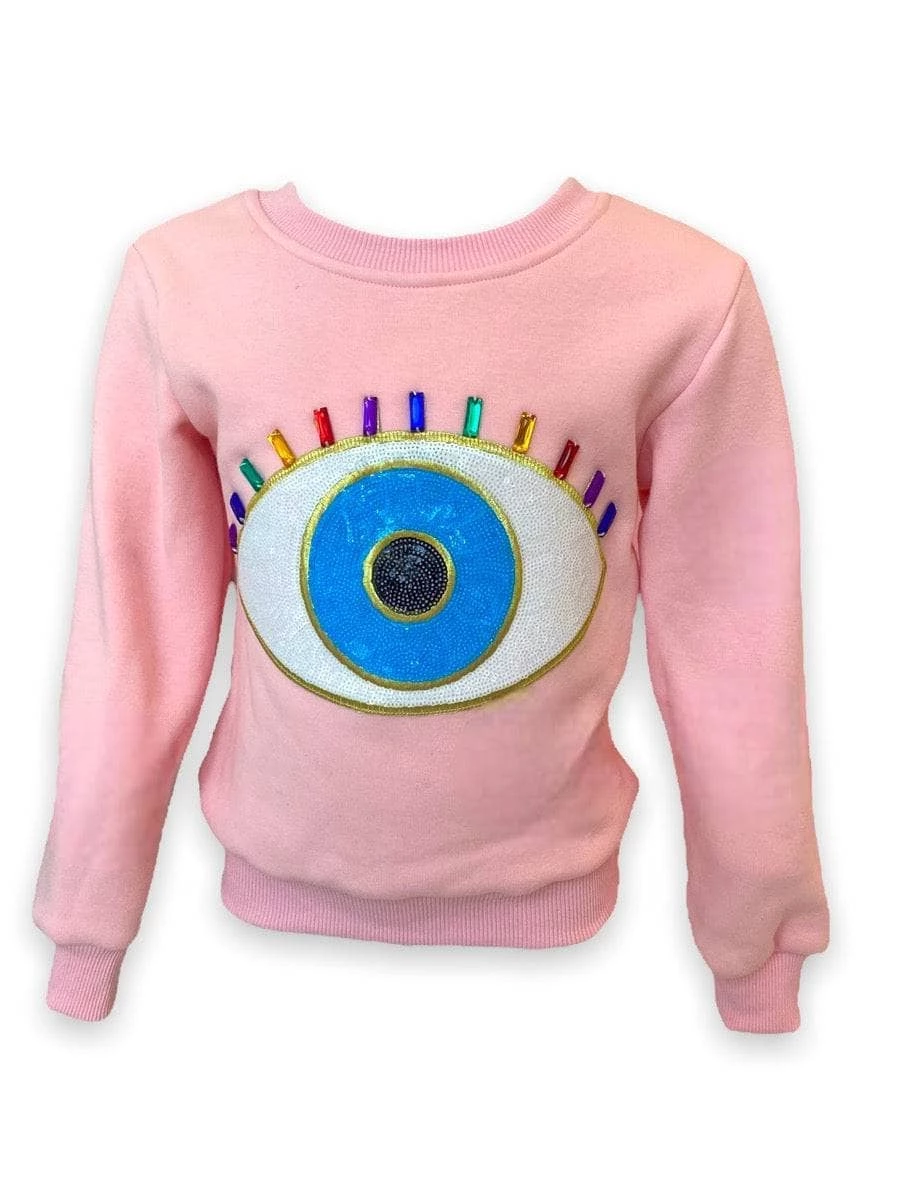Womens Rainbow Evil Eye Sweatshirt 1 Womens Rainbow Evil Eye Sweatshirt