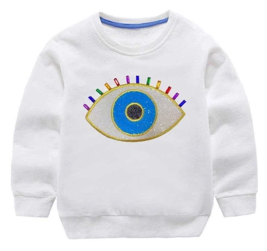 Womens Rainbow Evil Eye Sweatshirt 3 Womens Rainbow Evil Eye Sweatshirt - Image 3