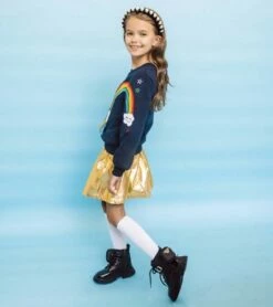 Womens Smiley Cloud Rainbow Sweatshirt -Clothing Shop sweaters sweatshirts womens smiley cloud rainbow sweatshirt lola the boys 29500357214310