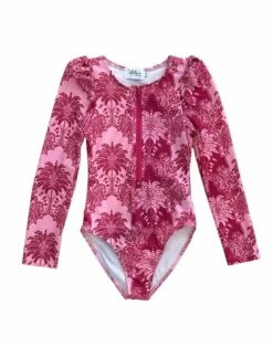 Pink Palm Rash Guard -Clothing Shop swimwear pink palm rash guard lola the boys 29605572673638