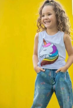 Sequin Rainbow Unicorn Tank -Clothing Shop tees sequin rainbow unicorn tank lola the boys 28729851379814