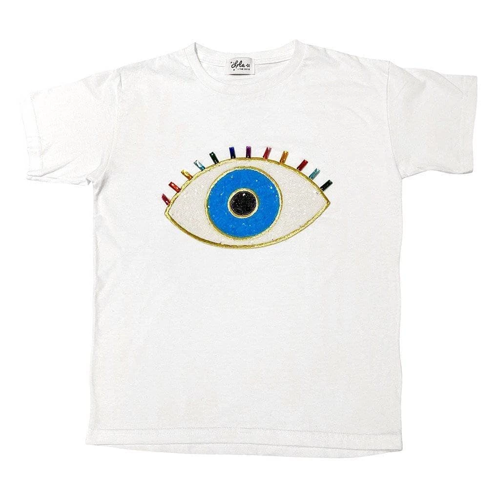 Women's White Rainbow Evil Eye Tee 4 Women's White Rainbow Evil Eye Tee - Image 4