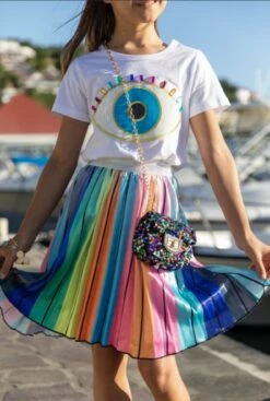 Women's White Rainbow Evil Eye Tee 7 Women's White Rainbow Evil Eye Tee -Clothing Shop tees women s white rainbow evil eye tee lola the boys 28300875792486