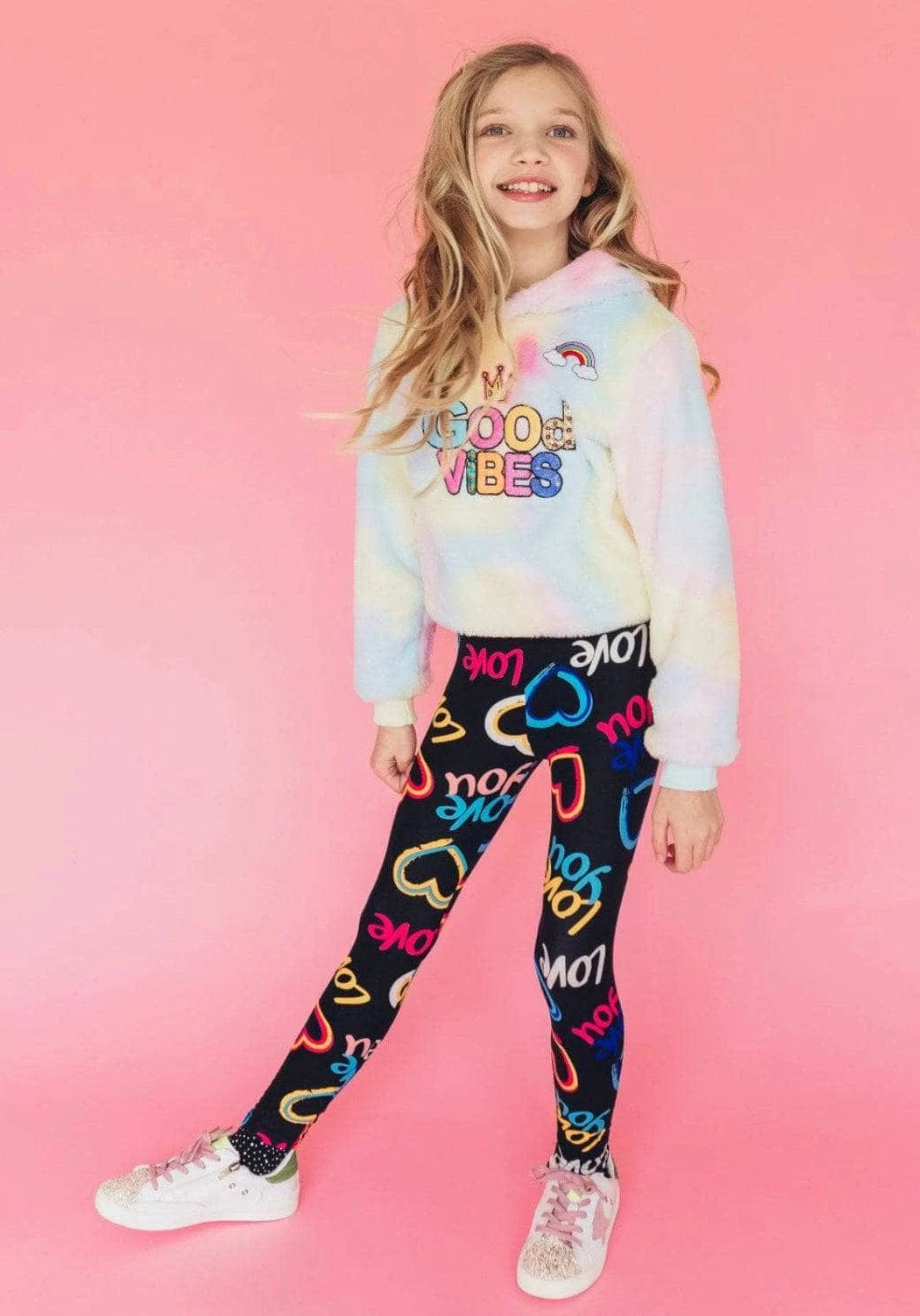 Tie Dye Good Vibes Fuzzy Hoodie 4 Tie Dye Good Vibes Fuzzy Hoodie - Image 4