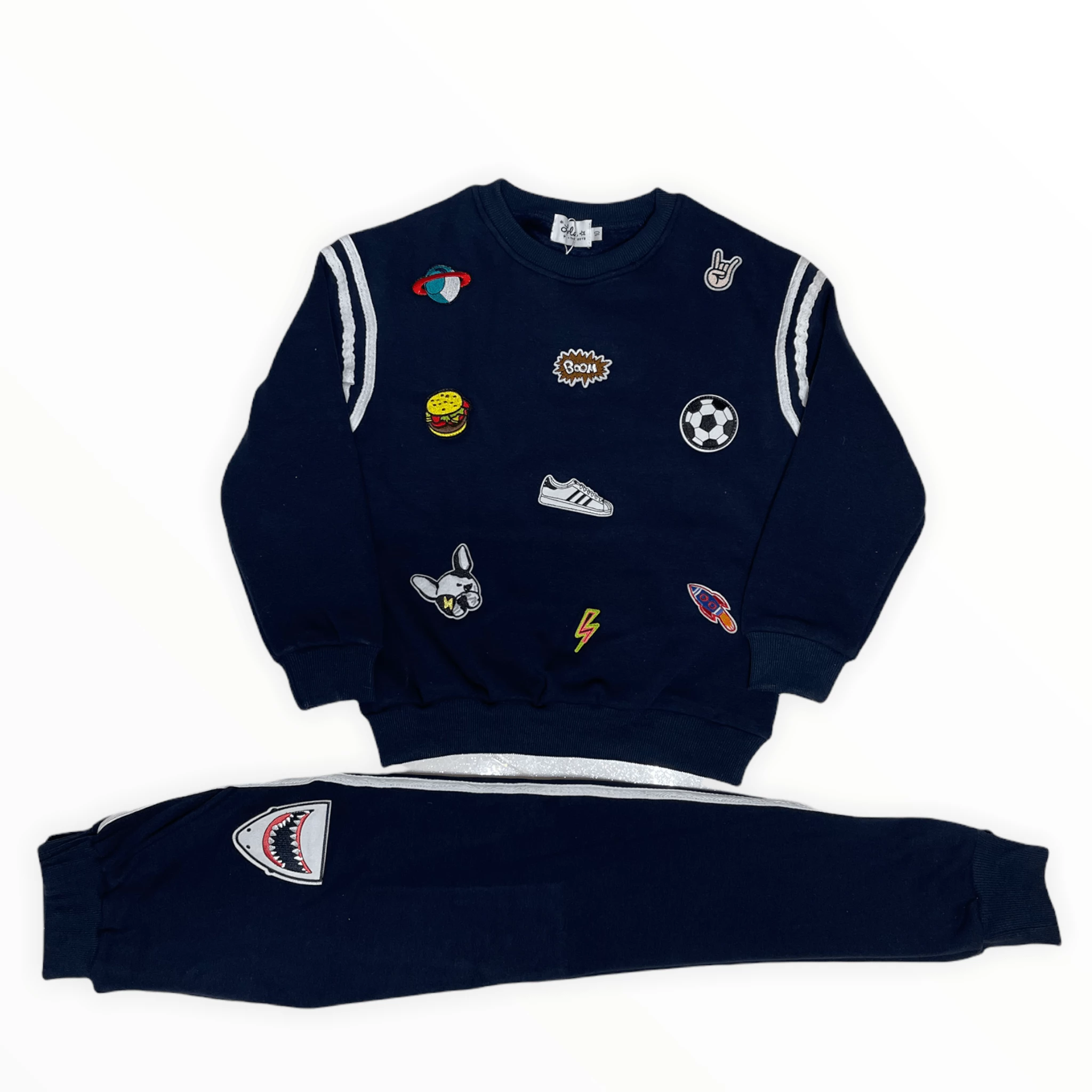 Varsity Patch Jogger Set Navy 2 Varsity Patch Jogger Set Navy - Image 2