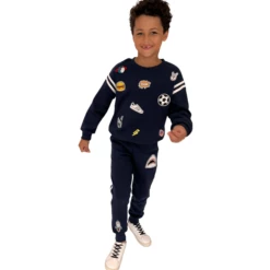 Varsity Patch Jogger Set Navy 12 Varsity Patch Jogger Set Navy -Clothing Shop varsity patch jogger set navy lola the boys 28923700019302