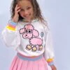 Velvet Poodle Puff Sleeve Sweatshirt
