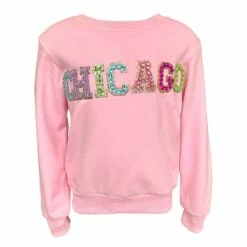 Women's Chicago Gem Sweatshirt - Pink -Clothing Shop women s chicago gem sweatshirt pink lola the boys 29123192881254