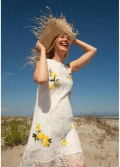 Women’s Crystal Lemon Lace Dress