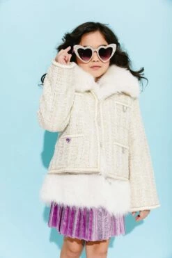 Womens Snow White Tweed Coat -Clothing Shop womens snow white tweed coat lola the boys 29500279947366