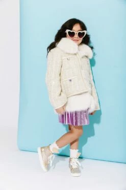 Womens Snow White Tweed Coat -Clothing Shop womens snow white tweed coat lola the boys 29500280045670
