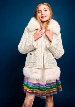 Womens Snow White Tweed Coat -Clothing Shop womens snow white tweed coat lola the boys 29500280111206